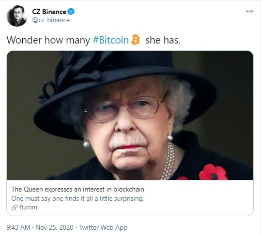 Queen Elizabeth II expresses her interest to own Bitcoin, 
