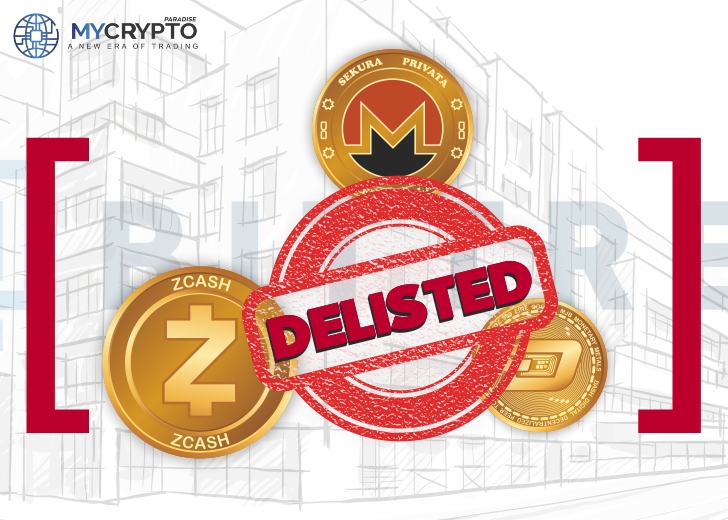 delisting of ‘privacy coins’- XMR, ZEC, and Dash