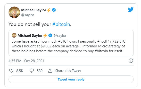 Microstrategy’s CEO 17,732 BTC Holdings 