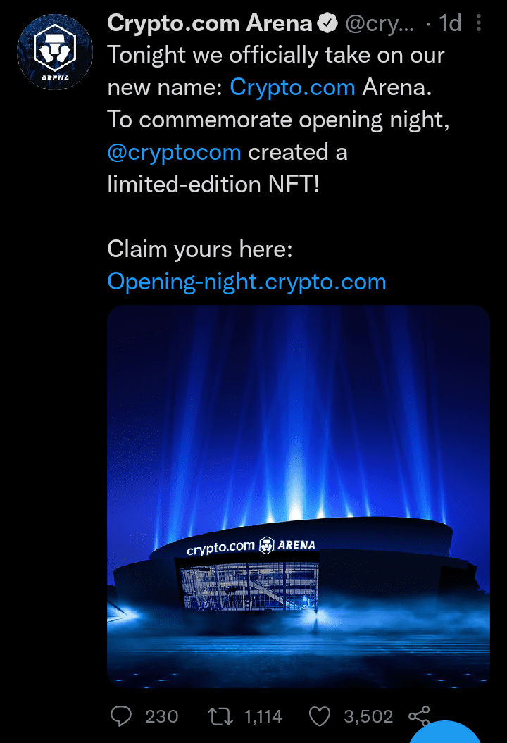 crypto arena name change