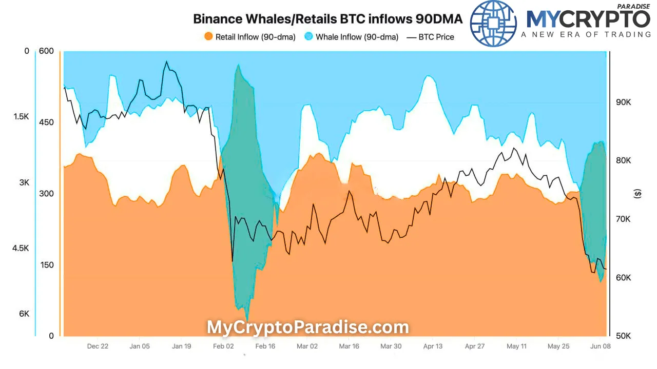 Binance whale inflows