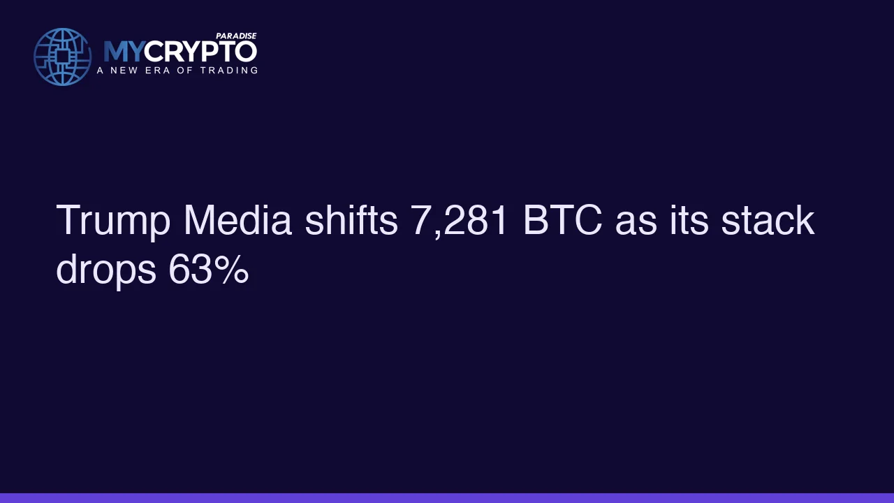 Trump Media shifts 7,281 BTC as its stack drops 63%