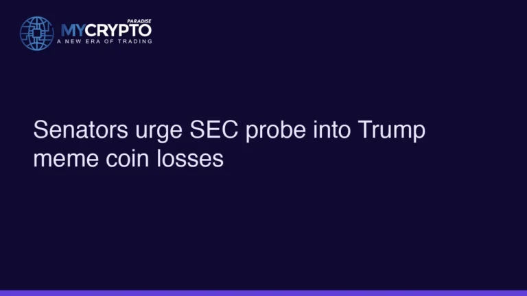 Senators urge SEC probe into Trump meme coin losses