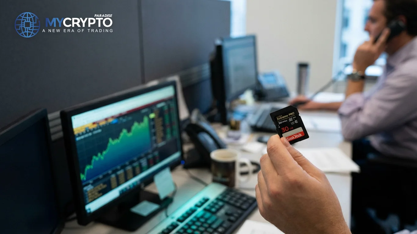 SanDisk soars 3,585% while crypto fights its own battle