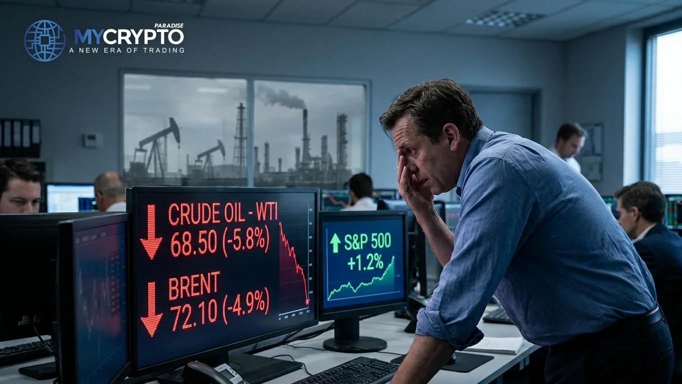 Oil crashes and stocks hit records while Bitcoin stalls