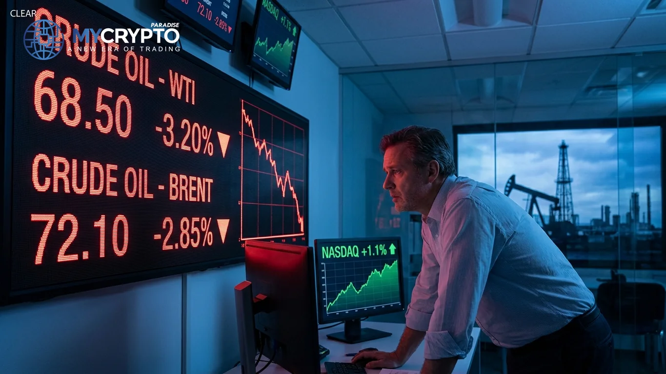 Oil crashes and stocks hit records while Bitcoin stalls
