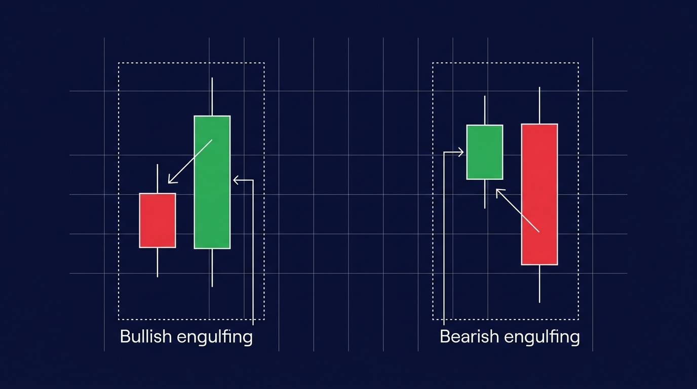 Bullish and bearish engulfing patterns