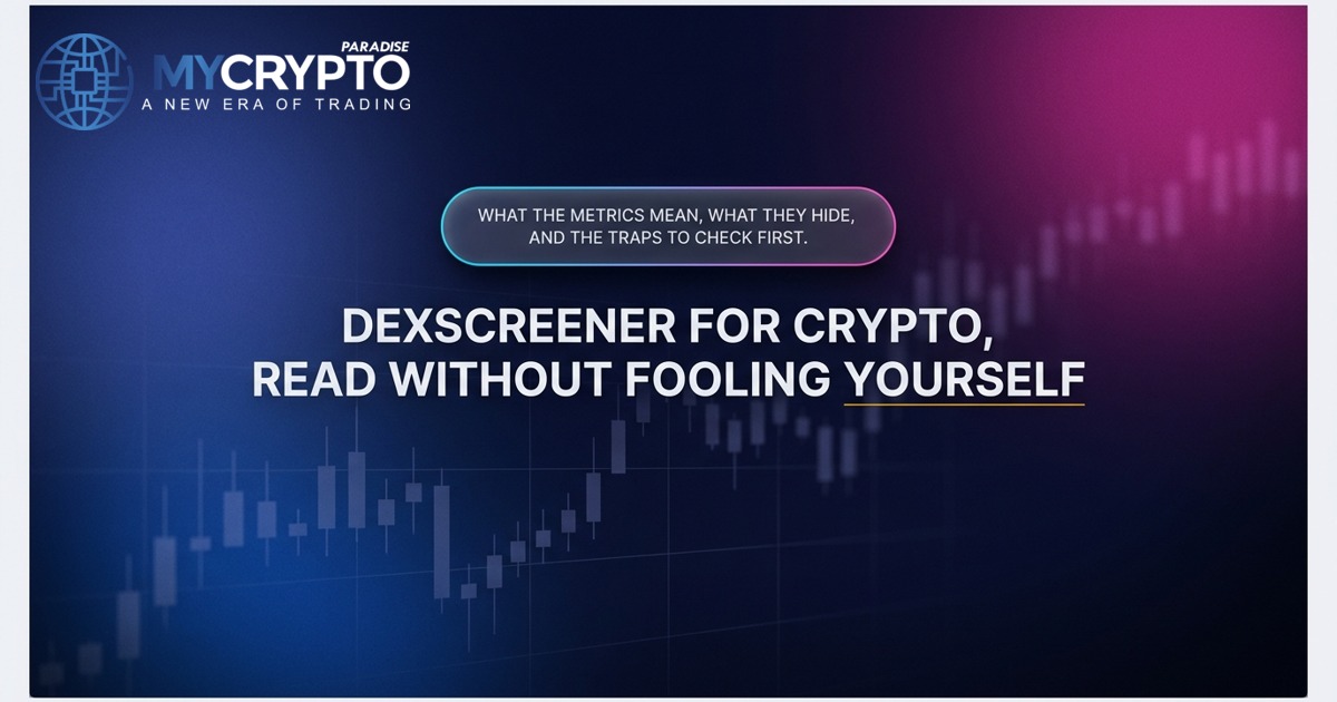 DexScreener for crypto, read without fooling yourself · MyCryptoParadise