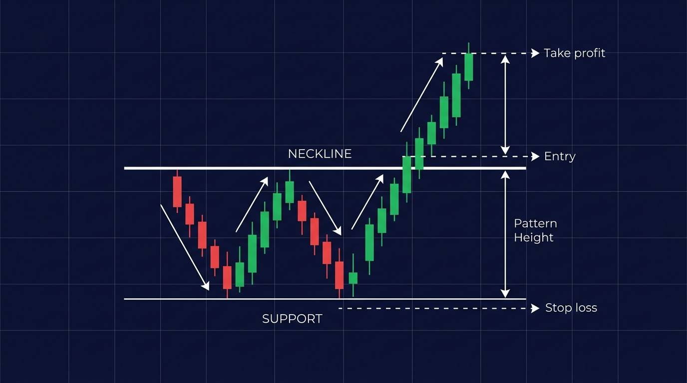 Double bottom trade parameters