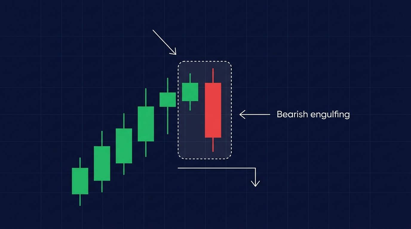 Identify bearish engulfing pattern