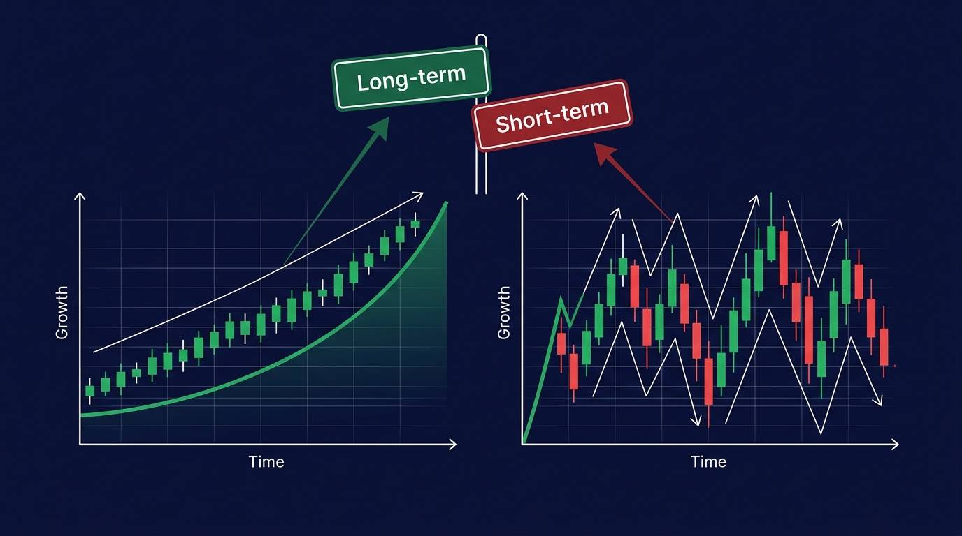 Long term versus short term trading approaches compared