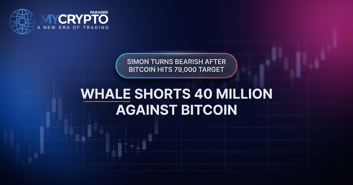 Bitcoin Whale Shorts $40M: Simon Turns Bearish at $79K