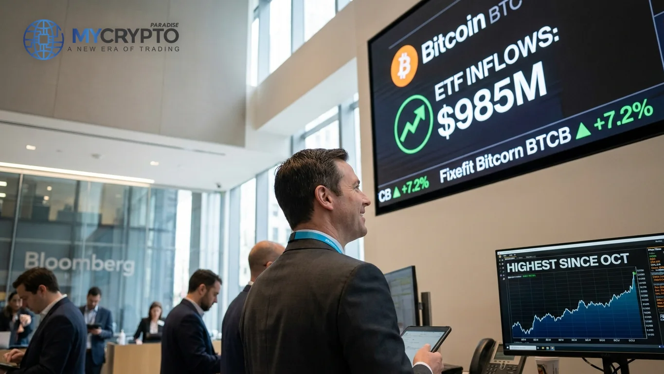 Bitcoin ETFs near $1 billion, largest inflow since October
