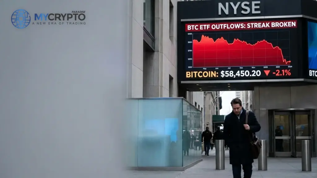 Bitcoin ETF outflows break a three week inflow streak
