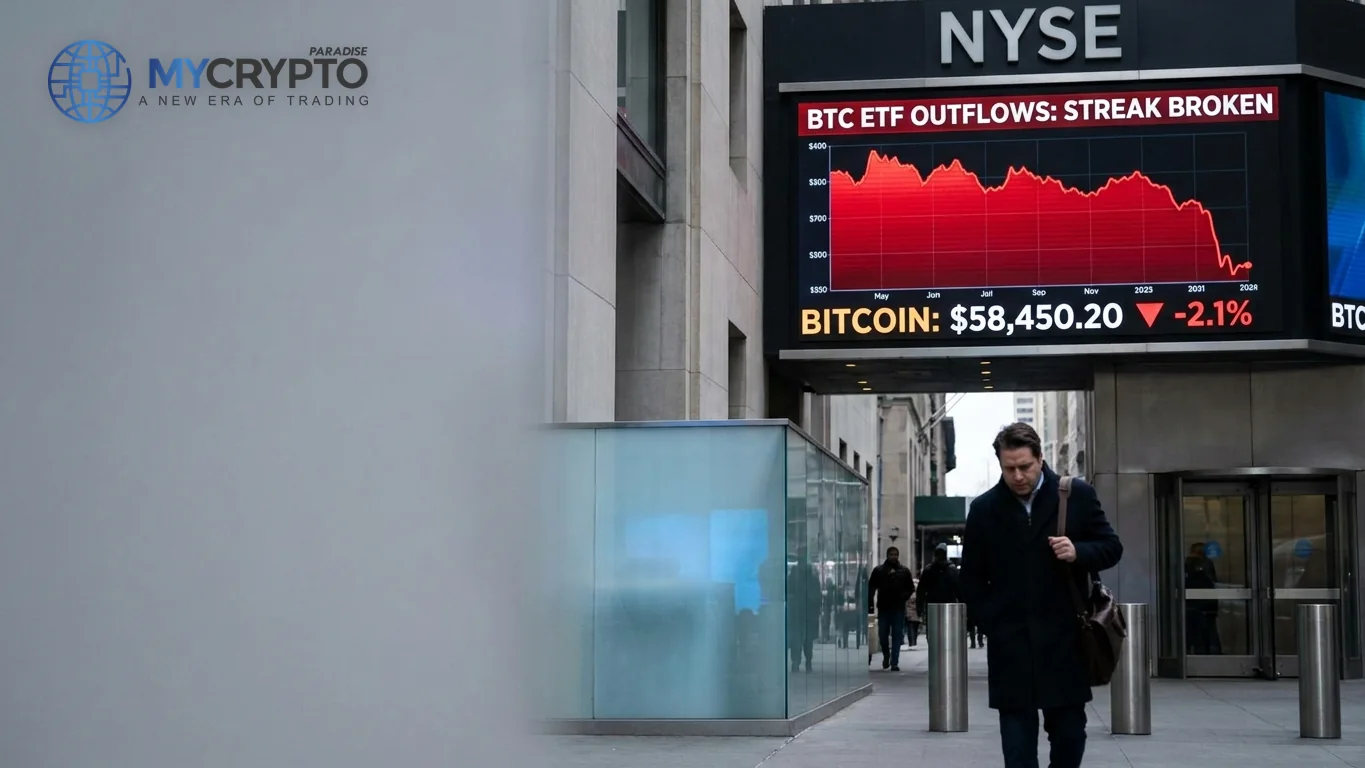 Bitcoin ETF outflows break a three week inflow streak