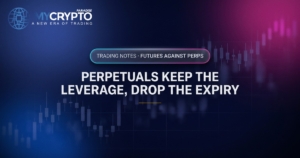 Perpetuals keep the leverage, drop the expiry · Futures against perps · MyCryptoParadise. Education only, not financial advice.