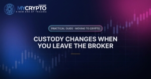 Custody changes when you leave the broker · Moving to crypto · MyCryptoParadise. Education only, not financial advice.