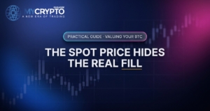 The spot price hides the real fill · Valuing your BTC · MyCryptoParadise. Education only, not financial advice.