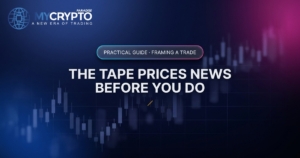The tape prices news before you do · Framing a trade · MyCryptoParadise. Education only, not financial advice.