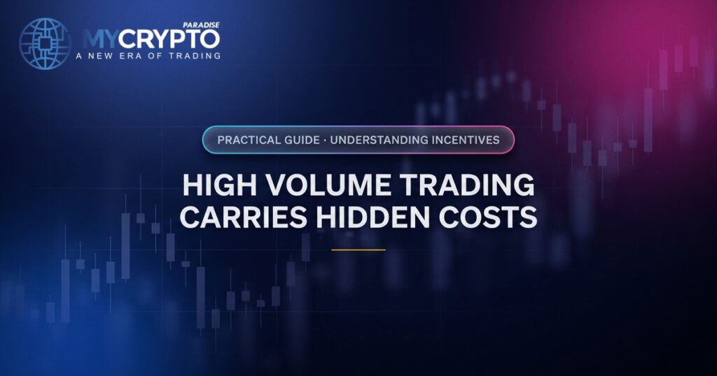 High volume trading carries hidden costs · Understanding incentives · MyCryptoParadise. Education only, not financial advice.