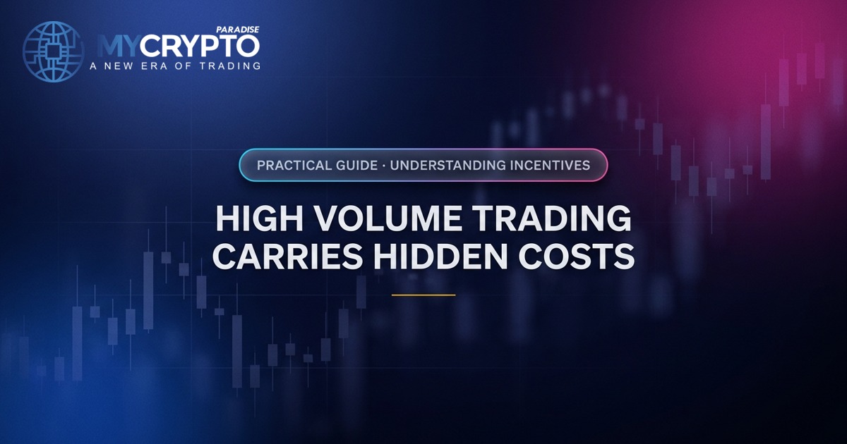 High volume trading carries hidden costs · Understanding incentives · MyCryptoParadise. Education only, not financial advice.