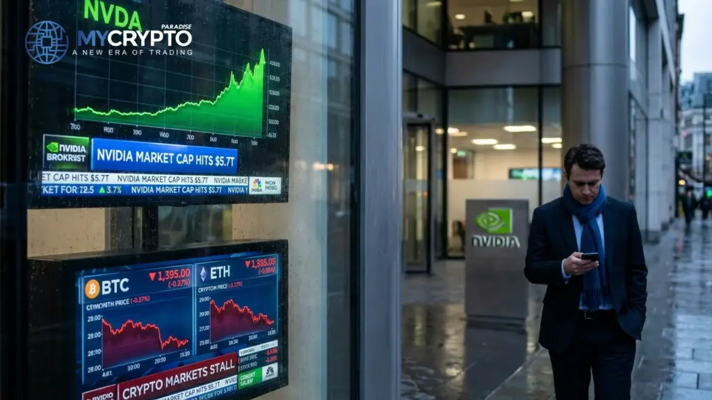 Nvidia’s $5.7 trillion record run does not lift crypto