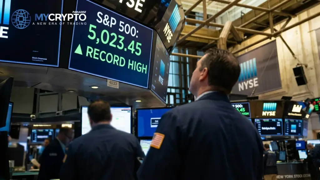 S&P 500 hits record 7,800 while Bitcoin sits it out