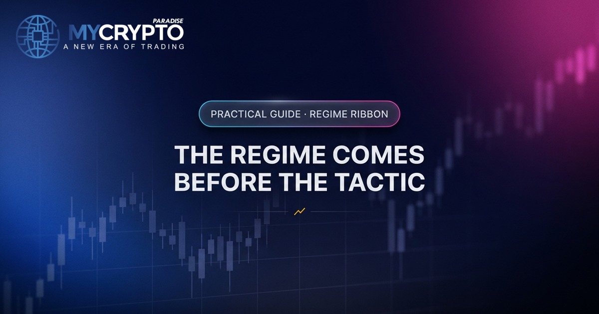 The regime comes before the tactic · Regime Ribbon · MyCryptoParadise. Education only, not financial advice.